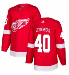 Men's Adidas Detroit Red Wings #40 Henrik Zetterberg Premier Red Home NHL Jersey