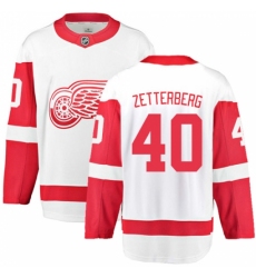 Men's Detroit Red Wings #40 Henrik Zetterberg Fanatics Branded White Away Breakaway NHL Jersey