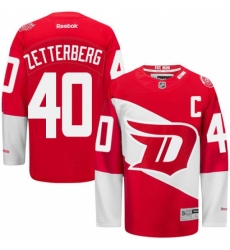 Men's Reebok Detroit Red Wings #40 Henrik Zetterberg Authentic Red 2016 Stadium Series NHL Jersey