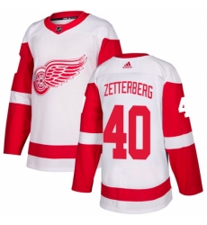 Women's Adidas Detroit Red Wings #40 Henrik Zetterberg Authentic White Away NHL Jersey