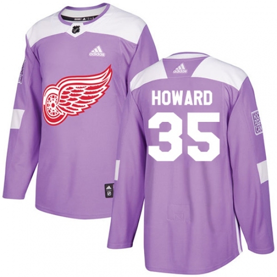 Men's Adidas Detroit Red Wings #35 Jimmy Howard Authentic Purple Fights Cancer Practice NHL Jersey Men's Adidas Detroit Red Wings #35 Jimmy Howard Authentic Purple Fights Cancer Practice NHL Jersey