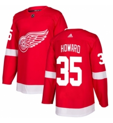 Men's Adidas Detroit Red Wings #35 Jimmy Howard Authentic Red Home NHL Jersey