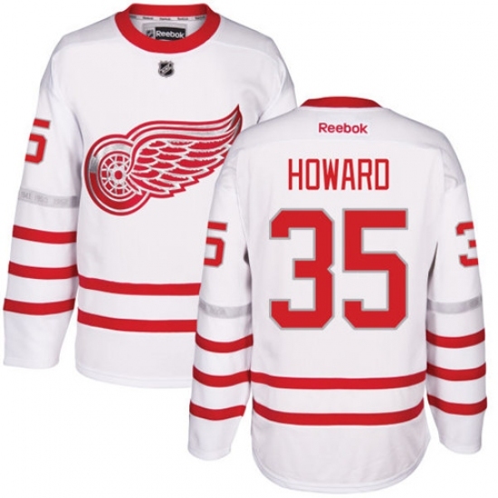 Men's Reebok Detroit Red Wings #35 Jimmy Howard Authentic White 2017 Centennial Classic NHL Jersey Men's Reebok Detroit Red Wings #35 Jimmy Howard Authentic White 2017 Centennial Classic NHL Jersey