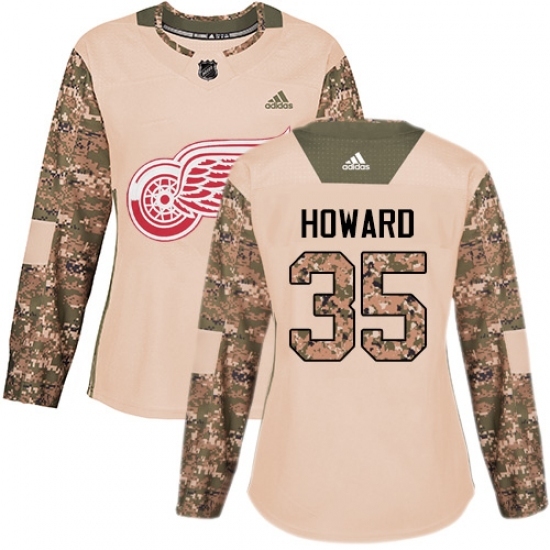 Women's Adidas Detroit Red Wings #35 Jimmy Howard Authentic Camo Veterans Day Practice NHL Jersey Women's Adidas Detroit Red Wings #35 Jimmy Howard Authentic Camo Veterans Day Practice NHL Jersey