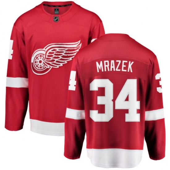 Men's Detroit Red Wings #34 Petr Mrazek Fanatics Branded Red Home Breakaway NHL Jersey Men's Detroit Red Wings #34 Petr Mrazek Fanatics Branded Red Home Breakaway NHL Jersey