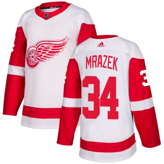 Youth Adidas Detroit Red Wings #34 Petr Mrazek Authentic White Away NHL Jersey Youth Adidas Detroit Red Wings #34 Petr Mrazek Authentic White Away NHL Jersey