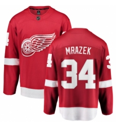 Youth Detroit Red Wings #34 Petr Mrazek Fanatics Branded Red Home Breakaway NHL Jersey
