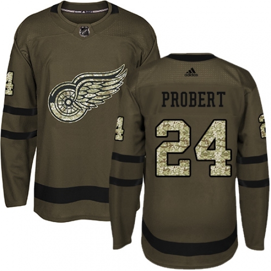 Men's Adidas Detroit Red Wings #24 Bob Probert Authentic Green Salute to Service NHL Jersey Men's Adidas Detroit Red Wings #24 Bob Probert Authentic Green Salute to Service NHL Jersey