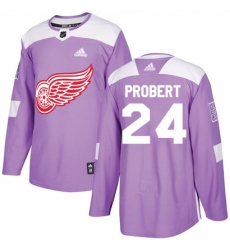 Men's Adidas Detroit Red Wings #24 Bob Probert Authentic Purple Fights Cancer Practice NHL Jersey