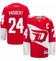 Men's Reebok Detroit Red Wings #24 Bob Probert Authentic Red 2016 Stadium Series NHL Jersey