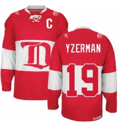 Men's CCM Detroit Red Wings #19 Steve Yzerman Premier Red Winter Classic Throwback NHL Jersey