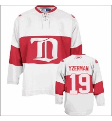 Men's Reebok Detroit Red Wings #19 Steve Yzerman Authentic White Third NHL Jersey