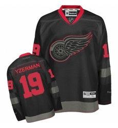 Men's Reebok Detroit Red Wings #19 Steve Yzerman Premier Black Ice NHL Jersey