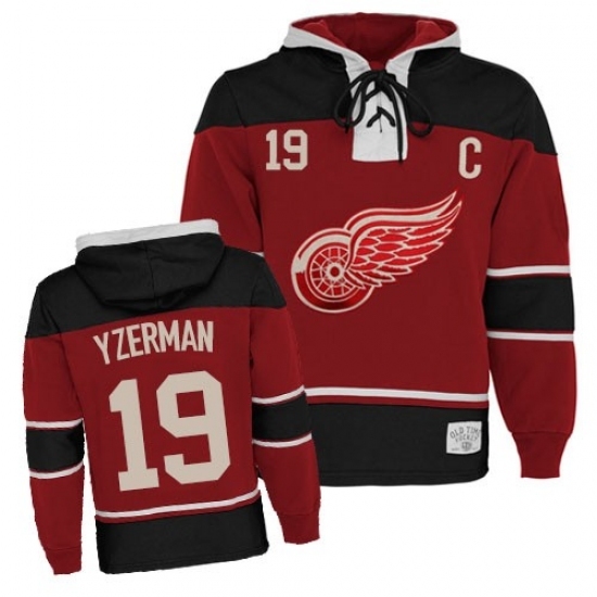 Youth Old Time Hockey Detroit Red Wings #19 Steve Yzerman Authentic Red Sawyer Hooded Sweatshirt NHL Jersey Youth Old Time Hockey Detroit Red Wings #19 Steve Yzerman Authentic Red Sawyer Hooded Sweatshirt NHL Jersey