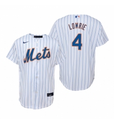 Men's Nike New York Mets #4 Jed Lowrie White Home Stitched Baseball Jersey
