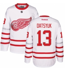 Men's Reebok Detroit Red Wings #13 Pavel Datsyuk Authentic White 2017 Centennial Classic NHL Jersey Men's Reebok Detroit Red Wings #13 Pavel Datsyuk Authentic White 2017 Centennial Classic NHL Jersey