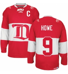 Men's CCM Detroit Red Wings #9 Gordie Howe Premier Red Winter Classic Throwback NHL Jersey