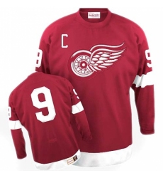 Men's Mitchell and Ness Detroit Red Wings #9 Gordie Howe Authentic Red Throwback NHL Jersey