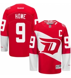 Men's Reebok Detroit Red Wings #9 Gordie Howe Premier Red 2016 Stadium Series NHL Jersey