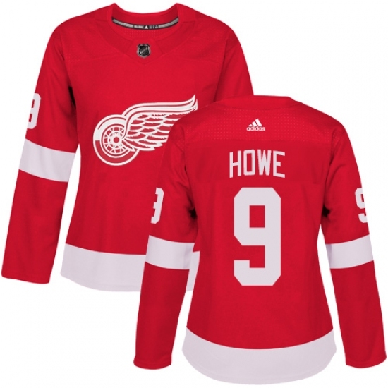 Women's Adidas Detroit Red Wings #9 Gordie Howe Authentic Red Home NHL Jersey Women's Adidas Detroit Red Wings #9 Gordie Howe Authentic Red Home NHL Jersey