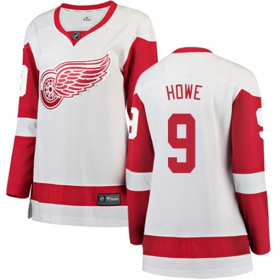 Women's Detroit Red Wings #9 Gordie Howe Authentic White Away Fanatics Branded Breakaway NHL Jersey Women's Detroit Red Wings #9 Gordie Howe Authentic White Away Fanatics Branded Breakaway NHL Jersey