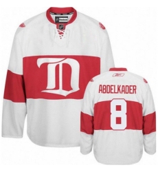 Men's Reebok Detroit Red Wings #8 Justin Abdelkader Authentic White Third NHL Jersey