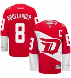 Men's Reebok Detroit Red Wings #8 Justin Abdelkader Premier Red 2016 Stadium Series NHL Jersey