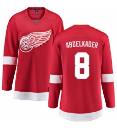 Women's Detroit Red Wings #8 Justin Abdelkader Fanatics Branded Red Home Breakaway NHL Jersey