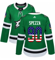 Women's Adidas Dallas Stars #90 Jason Spezza Authentic Green USA Flag Fashion NHL Jersey