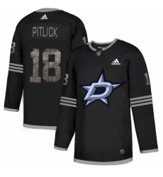 Men's Adidas Dallas Stars #18 Tyler Pitlick Black Authentic Classic Stitched NHL Jersey