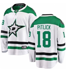 Men's Dallas Stars #18 Tyler Pitlick Fanatics Branded White Away Breakaway NHL Jersey