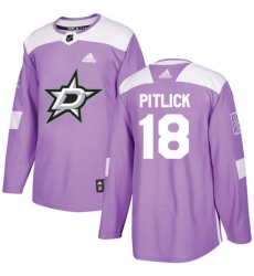 Youth Adidas Dallas Stars #18 Tyler Pitlick Authentic Purple Fights Cancer Practice NHL Jersey
