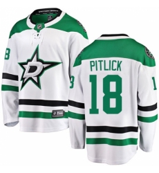 Youth Dallas Stars #18 Tyler Pitlick Authentic White Away Fanatics Branded Breakaway NHL Jersey