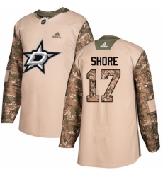 Youth Adidas Dallas Stars #17 Devin Shore Authentic Camo Veterans Day Practice NHL Jersey