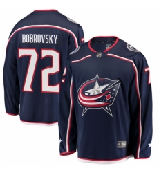 Men's Columbus Blue Jackets #72 Sergei Bobrovsky Fanatics Branded Navy Blue Home Breakaway NHL Jersey