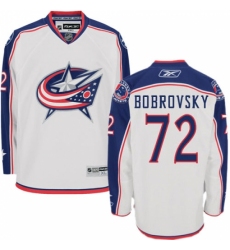 Women's Reebok Columbus Blue Jackets #72 Sergei Bobrovsky Authentic White Away NHL Jersey