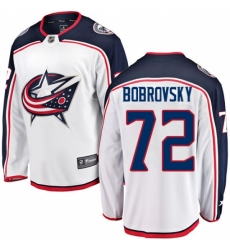 Youth Columbus Blue Jackets #72 Sergei Bobrovsky Fanatics Branded White Away Breakaway NHL Jersey