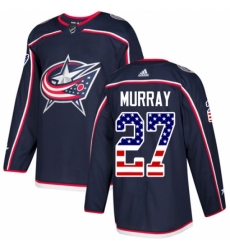 Men's Adidas Columbus Blue Jackets #27 Ryan Murray Authentic Navy Blue USA Flag Fashion NHL Jersey