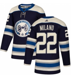 Men's Adidas Columbus Blue Jackets #22 Sonny Milano Authentic Navy Blue Alternate NHL Jersey