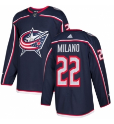 Men's Adidas Columbus Blue Jackets #22 Sonny Milano Authentic Navy Blue Home NHL Jersey