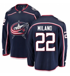 Men's Columbus Blue Jackets #22 Sonny Milano Fanatics Branded Navy Blue Home Breakaway NHL Jersey