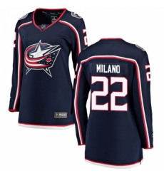 Women's Columbus Blue Jackets #22 Sonny Milano Fanatics Branded Navy Blue Home Breakaway NHL Jersey