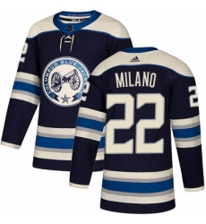 Youth Adidas Columbus Blue Jackets #22 Sonny Milano Authentic Navy Blue Alternate NHL Jersey