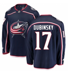 Men's Columbus Blue Jackets #17 Brandon Dubinsky Fanatics Branded Navy Blue Home Breakaway NHL Jersey