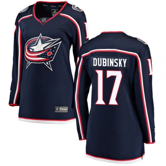 Women's Columbus Blue Jackets #17 Brandon Dubinsky Fanatics Branded Navy Blue Home Breakaway NHL Jersey Women's Columbus Blue Jackets #17 Brandon Dubinsky Fanatics Branded Navy Blue Home Breakaway NHL Jersey