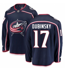 Youth Columbus Blue Jackets #17 Brandon Dubinsky Fanatics Branded Navy Blue Home Breakaway NHL Jersey