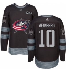 Men's Adidas Columbus Blue Jackets #10 Alexander Wennberg Premier Black 1917-2017 100th Anniversary NHL Jersey