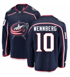 Men's Columbus Blue Jackets #10 Alexander Wennberg Fanatics Branded Navy Blue Home Breakaway NHL Jersey