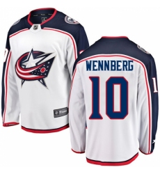 Men's Columbus Blue Jackets #10 Alexander Wennberg Fanatics Branded White Away Breakaway NHL Jersey