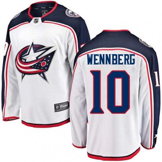 Men's Columbus Blue Jackets #10 Alexander Wennberg Fanatics Branded White Away Breakaway NHL Jersey Men's Columbus Blue Jackets #10 Alexander Wennberg Fanatics Branded White Away Breakaway NHL Jersey
